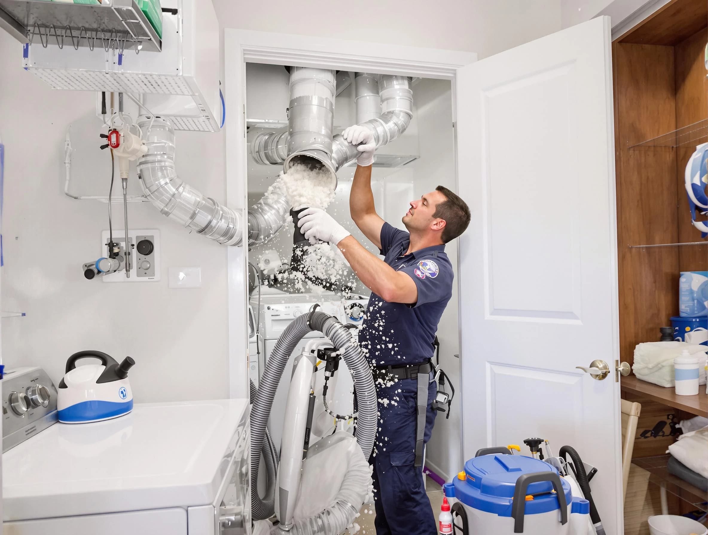 Franklin Park Dryer Vent Cleaning technician delivering thorough residential dryer vent cleaning service in Franklin Park